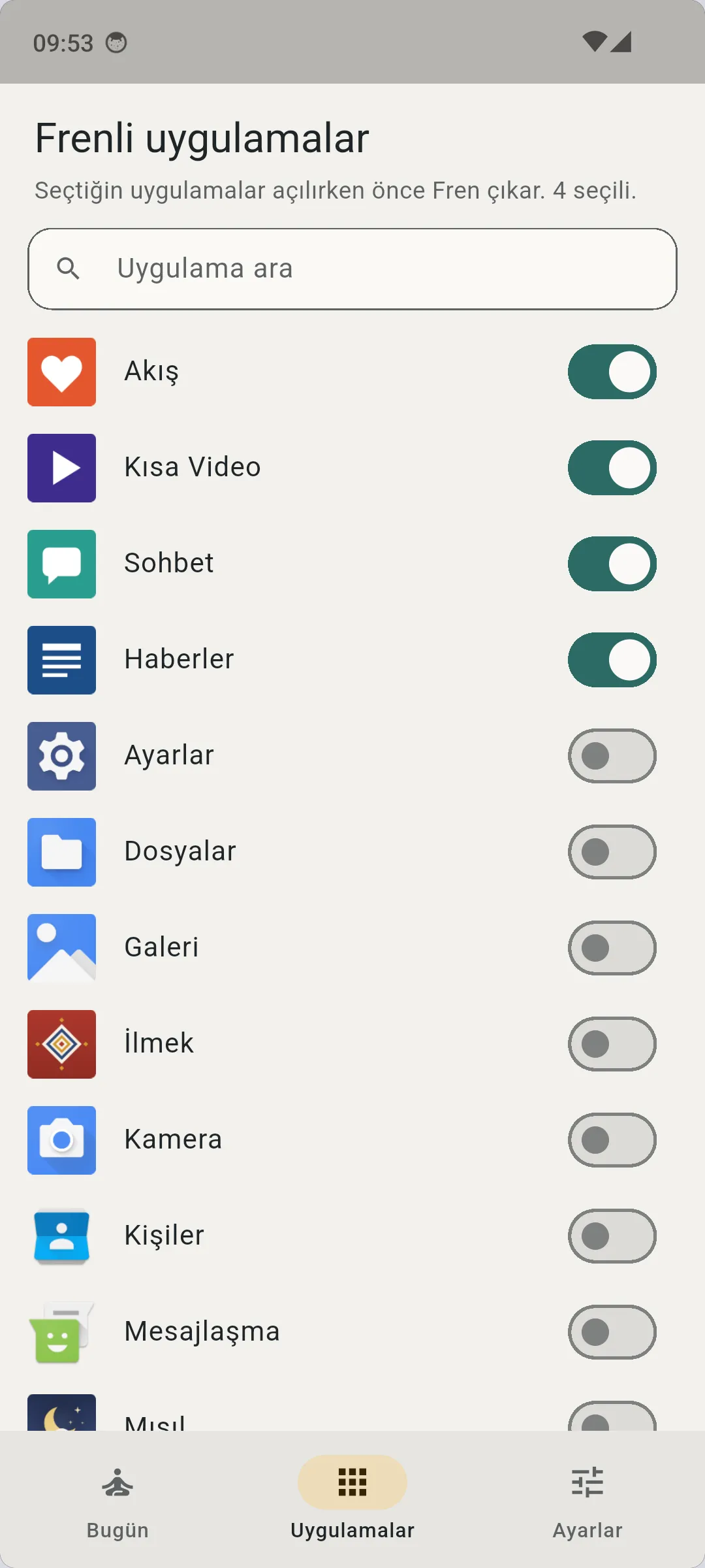 Frenli uygulamalar — hangileri açılırken fren çıksın