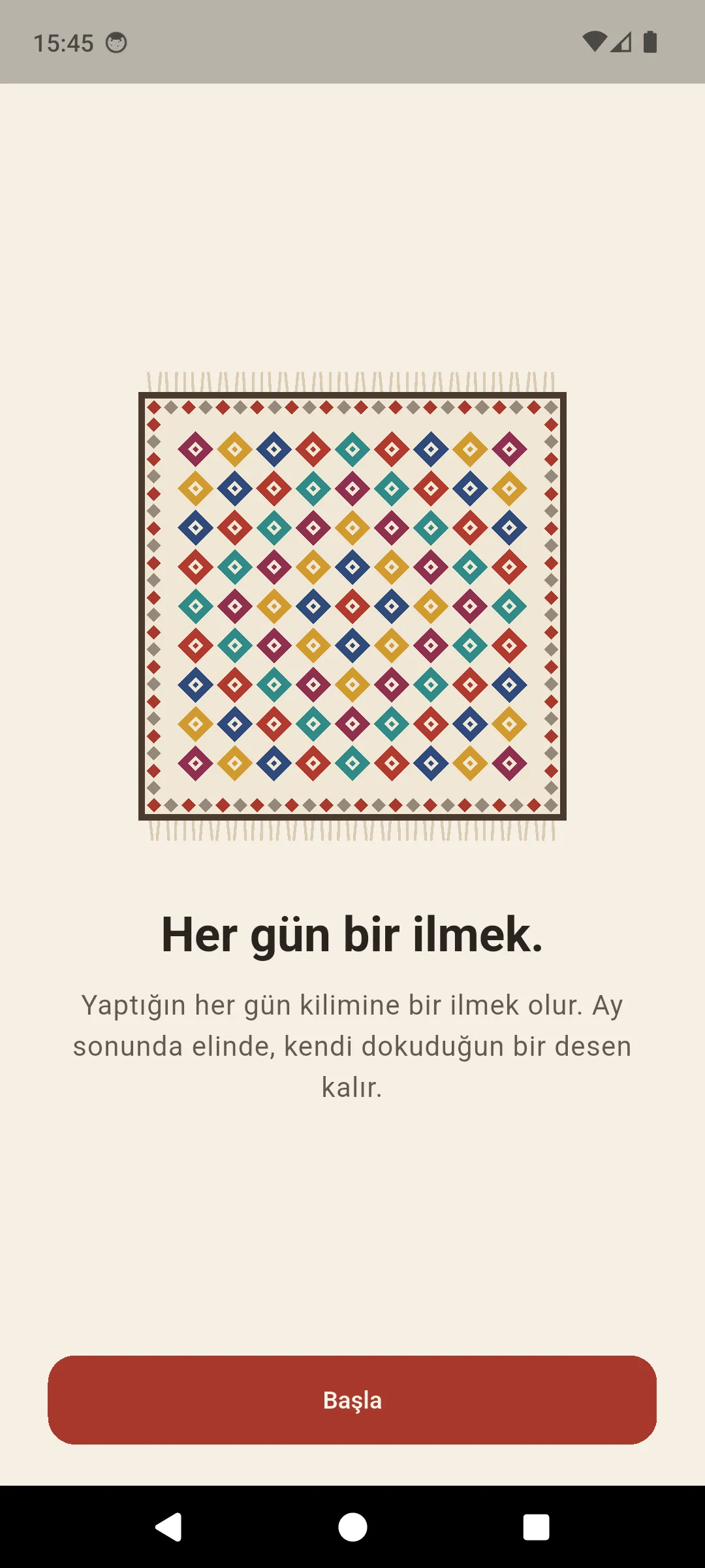 Karşılama — "Her gün bir ilmek."